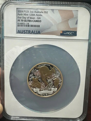 2024 P125- オーストラリア- パース造幣局- 2 オンス- 金メッキ- NGC- PF70UC- FDOI- 25 周年記念。｜WORLD RESOURCE【KING店】