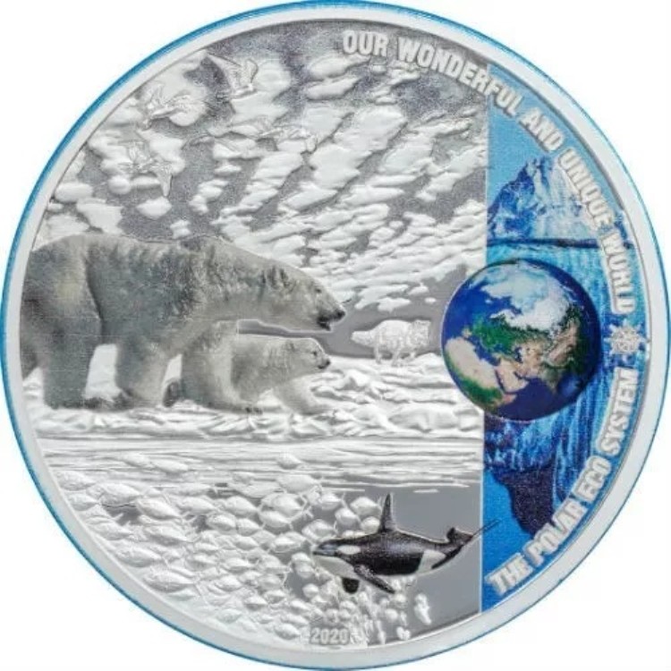 極地生態系 私たちの地球 2オンス 銀貨 10ドル パラオ 2020年|WORLD RESOURCE【KING店】