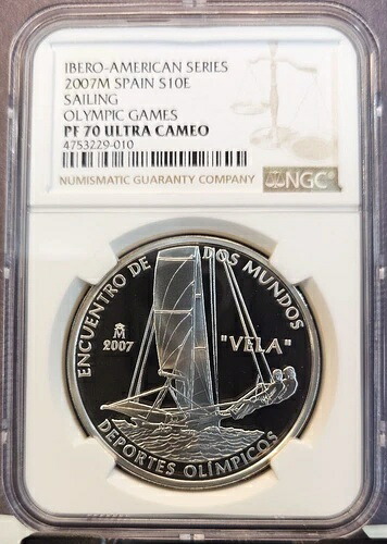 2007年 スペイン シルバー 10 ユーロオリンピック セーリング NGC PF 70 ウルトラカメオ レア POP 1|WORLD RESOURCE【KING店】