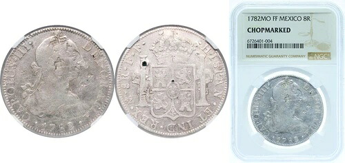 メキシコ 1782 FF 8 レアル シルバー 903 NGC CHOPMARKET｜WORLD RESOURCE【KING店】 117,700円