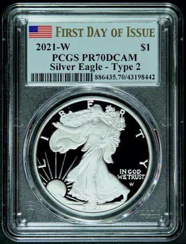 2021 W タイプ2 アメリカンシルバーイーグル PCGS PR70 DCAM 初日着陸イーグル｜WORLD RESOURCE【KING店】