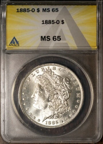 1885-O 1ドル銀モルガンドル MS 65 新ANACS # 7432913 + ボーナス
