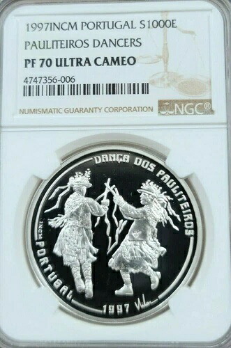 1997 ポルトガル シルバー 1000 エスクード パウリテイロス ダンサー NGC PF 70 ウルトラ カメオ レア|WORLD RESOURCE【KING店】