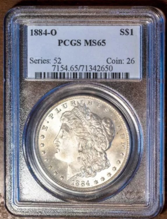 1884-O 1ドル モルガン銀貨 MS 65 PCGS # 71342650 + ボーナス