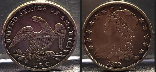 1835-P キャップドバストクォーター 25セント、良好な色調、AU、50枚と比較｜WORLD RESOURCE【KING店】