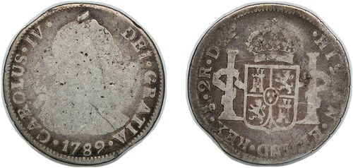 チリ 1789 So DA 2 Reales シルバー 896 F|WORLD RESOURCE【KING店】