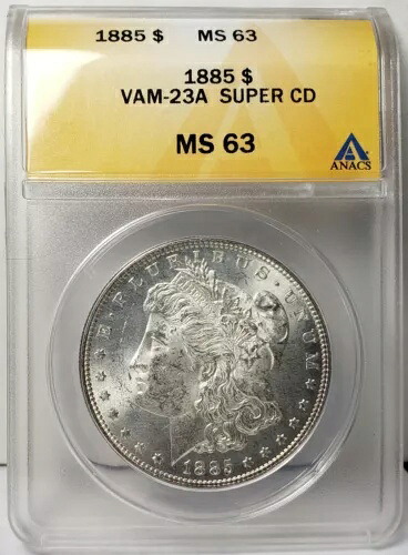 1885-P モーガン ドル VAM 23A!- スーパー クラッシュ ドル (SCD) セット!!-ANACS MS 63!!!