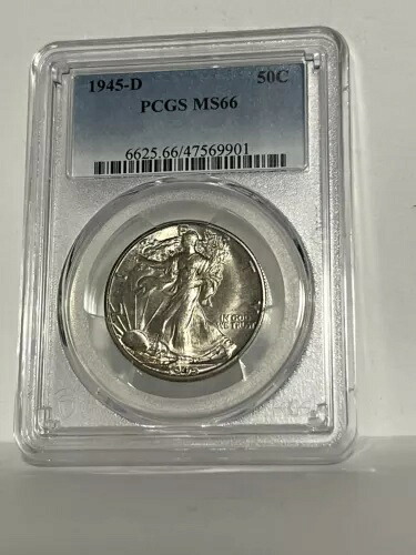 1945年 D 50セント ウォーキング・リバティ ハーフダラー PCGS MS66 ジェム BU ウェルストラックコイン|WORLD RESOURCE【KING店】