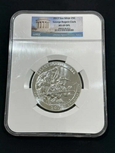2017年 ジョージ・ロジャース・クラーク 5オンス シルバー クォーター .25 NGC MS 69 DPL