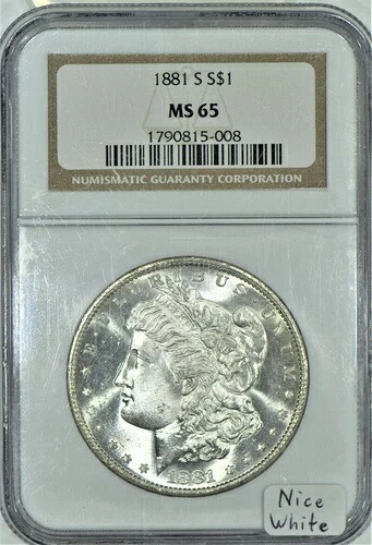 1881-S モルガン・ダラー NGC MS-65; ナイスホワイト|WORLD RESOURCE【KING店】
