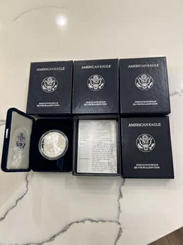 1996-P アメリカンイーグル 1 プルーフ ドル硬貨(箱、COA 付き)$1 US ASE 4 枚