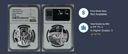 NGC PF70 2024 フランス パリオリンピック 2023 ルーヴ美術館 10ユーロ銀貨 1枚|WORLD RESOURCE【KING店】