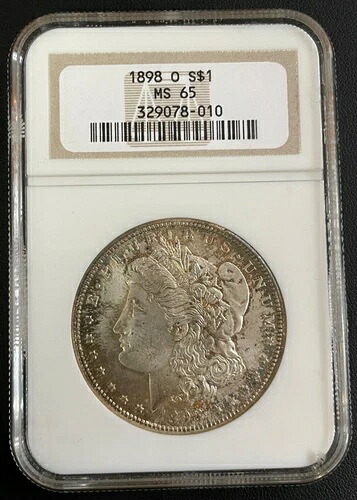 1898-O モルガン 90% 銀貨 $1 NGC MS-65、美しい色合いのコイン、高品位|WORLD RESOURCE【KING店】