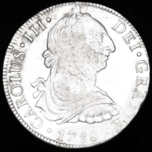 *ルツェルナエ* カルロス 3 世 (1759-1788) 8 レアレス 王冠の盾 メキシコ 1788 F・M 117,700円
