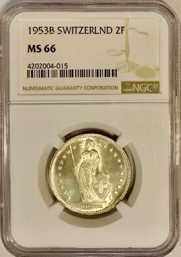 楽天市場】スイス 1 フラン 銀貨 未使用 1960年 外国 硬貨 コイン