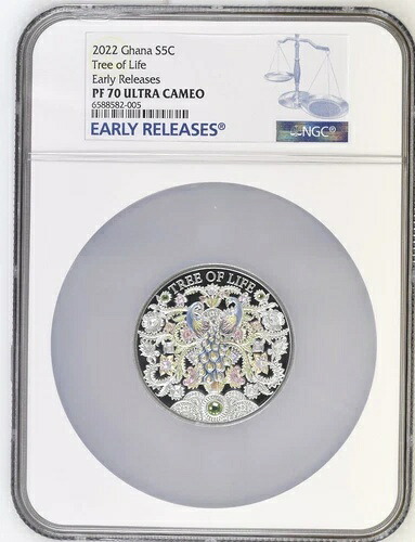 1オンス銀貨 2022年 ガーナ 生命の樹 NGC PF 70 UCAM 早期リリース TOP POP 5｜WORLD RESOURCE【KING店】