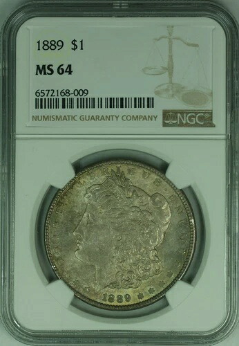1889年 モルガン銀貨 $1 NGC MS-64 トーン (46)|WORLD RESOURCE【KING店】