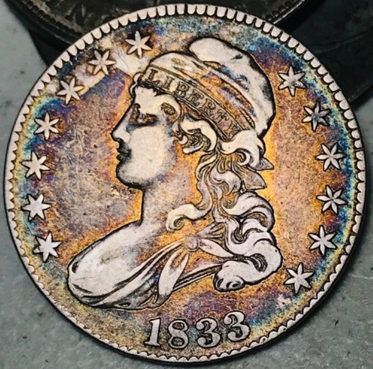 1833年 キャップドバスト ハーフドル 50セント 未鑑定 CHOICE 90% シルバー 米国コイン CC26519｜WORLD RESOURCE【KING店】
