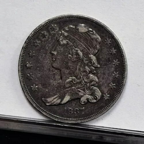 1837年胸像クォーター - Ch XFディテール、クリーニング済み、やや黒ずみあり (#58771-L)｜WORLD RESOURCE【KING店】 118,800円
