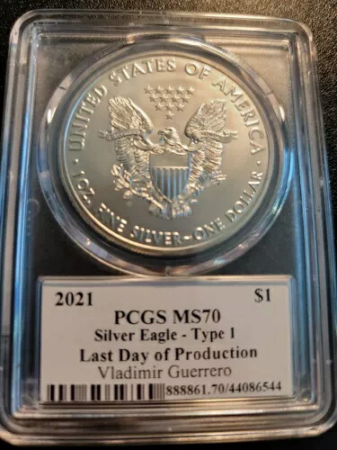 2021年 シルバーイーグル タイプ1 最終日商品 PCGS MS70 レジェンド・オブ・ライフ ヴラド・ゲレロ|WORLD RESOURCE【KING店】
