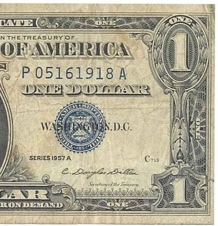 シリーズ 1957 A 1ドル銀貨証明書 表面と裏面が中心からずれている|WORLD RESOURCE【KING店】