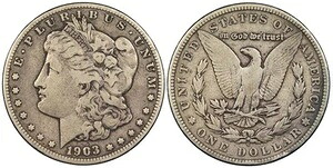 1903-S モルガン 1ドル（銀）マイクロ「S」 #US105655