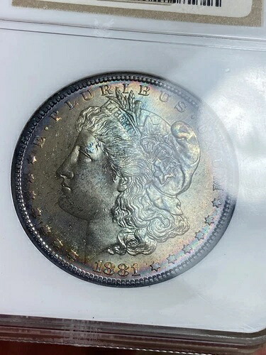1881-S TONER モルガン銀貨 NGC MS64 クールターゲットトーニング 両面 117,700円