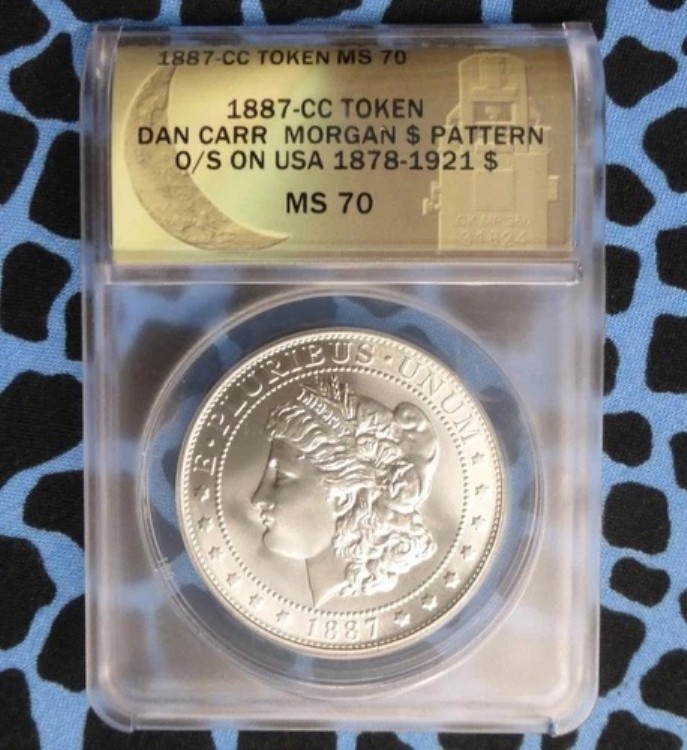 「1887 CC」ANACS MS 70 ダン・カー・モーガン・パターン O/S 米国銀貨、ポップ2｜WORLD RESOURCE【KING店】