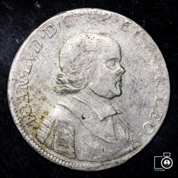 ベルギー、リエージュ、1パタゴン、1689-1693年、銀クラウン貨幣