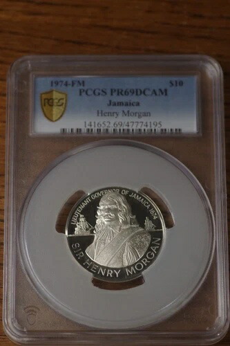 ジャマイカ シルバー 10ドル 1974年 FM PCGS PR69 DCAM スモーガン 45 mm 42.8グラム 最高グレード