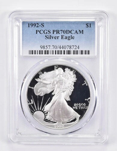1992-S PR70 DCAM アメリカンシルバーイーグル PCGS ブルーラベル|WORLD RESOURCE【KING店】