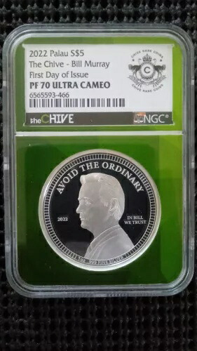 CHIVE ビル・マーレー NGC PF70 UC 初日発行 1オンス パラオ銀貨 スラブ|WORLD RESOURCE【KING店】