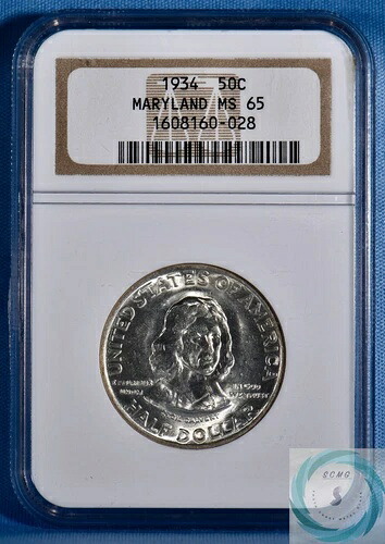 1934 年メリーランド記念 50 セント NGC MS 65 - 光沢のあるシャンパンホワイト!|WORLD RESOURCE【KING店】