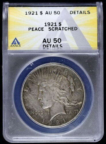 1921-P 1ドル平和銀貨 ANACS AU 50 詳細 | ハイレリーフ|WORLD RESOURCE【KING店】