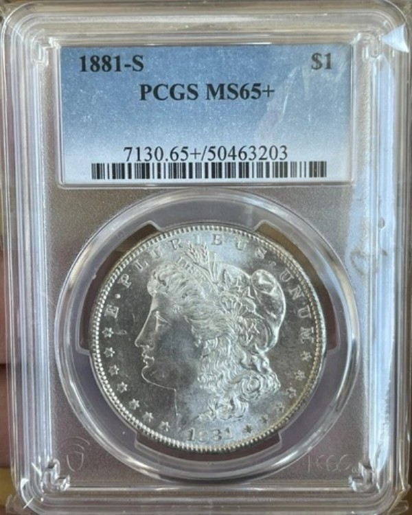 1881年 S モーガン銀貨 $1 PCGS MS 65+ プラス 希少高品位 送料無料 PQ