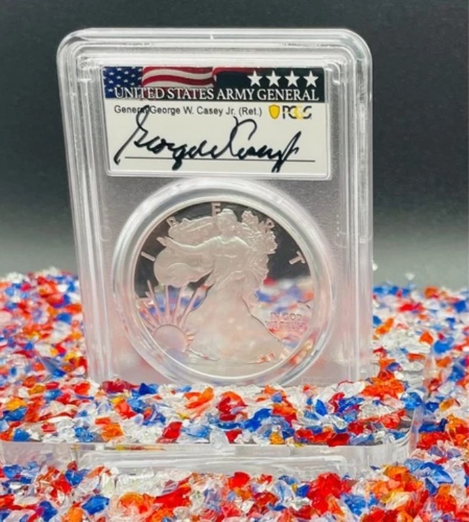 2020 W $1 シルバーイーグル FS PCGS PR70DCAM ジョージ・ケイシー・ジュニア将軍旗 1/100