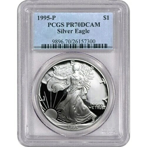 1995-P アメリカン プルーフ シルバー イーグル コイン PCGS PR70 DCAM|WORLD RESOURCE【KING店】