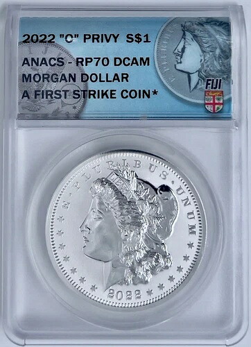 2022年 1ドル フィジー 1オンス 銀モルガンドル O Privy ANACS リバースプルーフ RP70DCAM FS|WORLD RESOURCE【KING店】