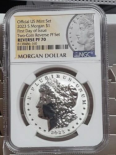 2023-S リバースプルーフ モルガン・ダラー NGC PF70 発行初日 シルバー FDI FDOI