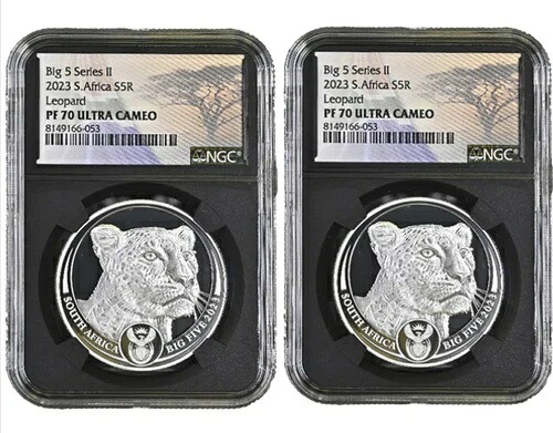 2023年 1オンス シルバー ビッグ5 レオパード 2枚セット PF70 シリーズII｜WORLD RESOURCE【KING店】 117,700円