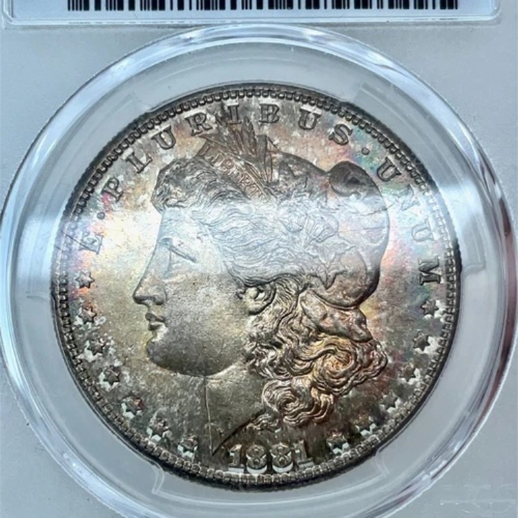 1881-S モルガン・ダラー PCGS MS64 両面レインボートーン 90% シルバー 米国コイン｜WORLD RESOURCE【KING店】