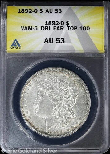 1892-O 1ドルモルガン銀貨 ANACS AU 53 | VAM-5 ダブルイヤー トップ100｜WORLD RESOURCE【KING店】