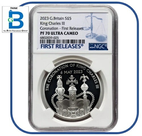2023年 チャールズ3世戴冠式レガリア NGC PF70、英国 0.999 シルバー ファースト