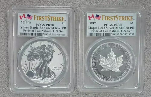 2019年 プライド・オブ・ツー・ネーションズ 2ピースセット 米国製 PCGS PR70 FS デュアルフラッグラベル|WORLD RESOURCE【KING店】