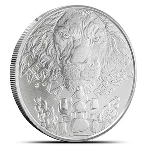 2023年 5オンス ニウエ チェコ ライオン シルバー コイン (BU)
