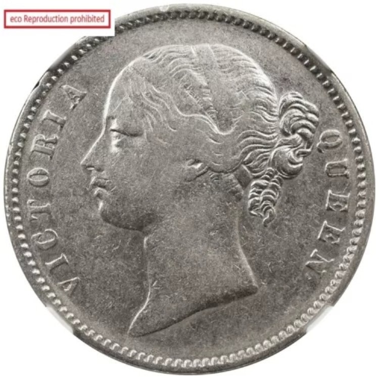インド 1840年(B&C) ビクトリアルピー銀貨 NGC VF 詳細