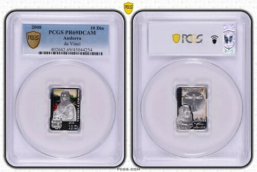 2008年 ダ・ヴィンチ モナ・リザ ウィトルウィウス的人体図 アンドラ 銀貨 PR69DCAM (ラージスラブ)｜WORLD RESOURCE【KING店】