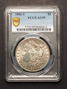 1886 *S* モーガン シルバードル PCGS AU55 **NICE** 送料無料 G1727｜WORLD RESOURCE【KING店】