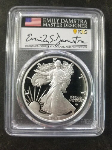 2022-S プルーフ シルバー イーグル アドバンスリリース PCGS PR70 ダムストラ サイン入り 彫刻家 AR｜WORLD RESOURCE【KING店】