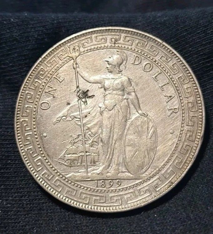 1899 B 英国 1 ドル銀貨 チョップマーク - 素晴らしいコイン!!!｜WORLD RESOURCE【KING店】